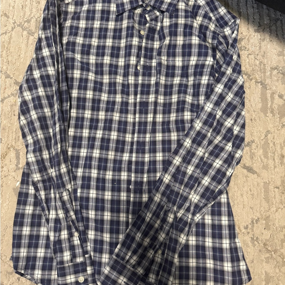 Men's Blue Plaid Shirt